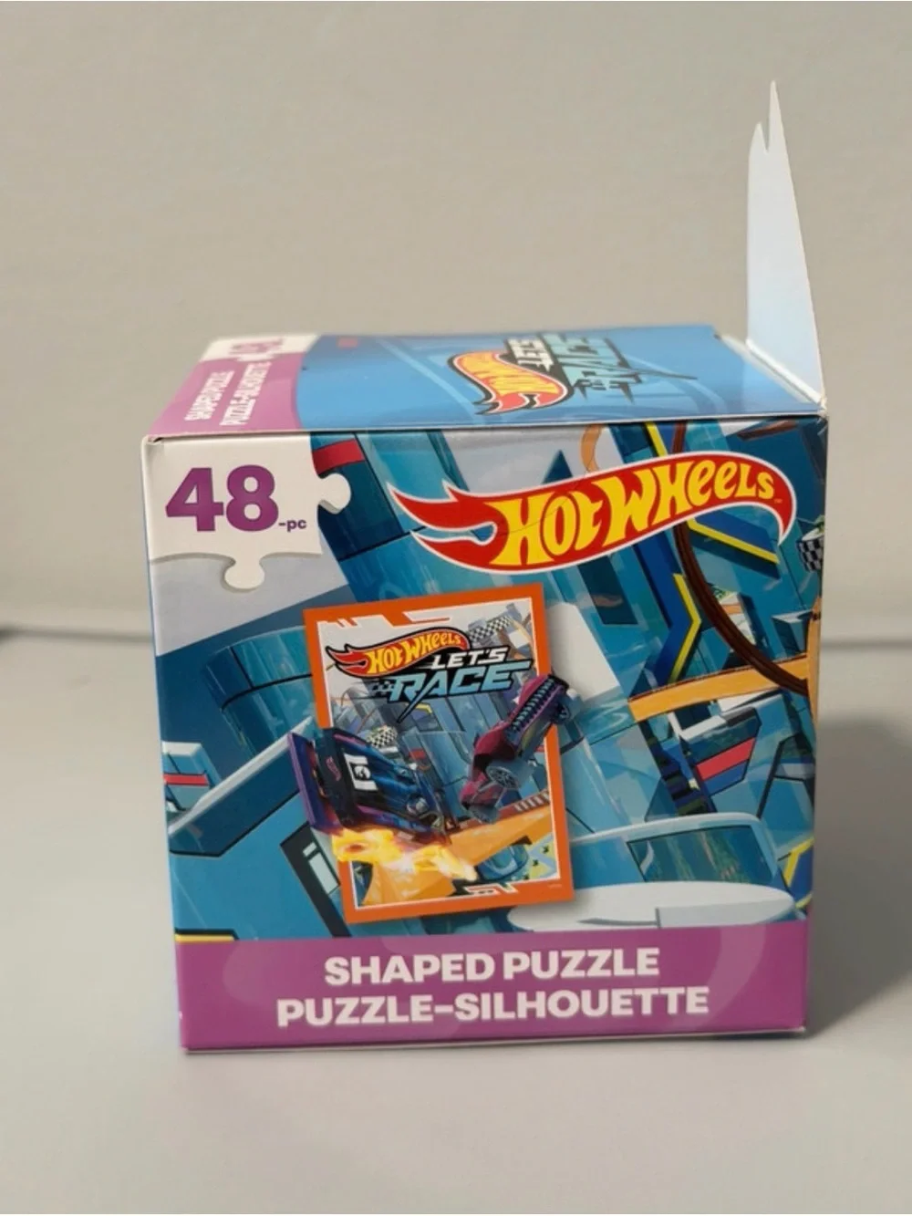 Hot Wheels Let's Race Shaped Puzzle - Blue & Purple (48 pcs) Treasure Hunt Logo🔥